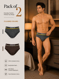 Colin Active Brief 2 Pcs Pack - Grey and Brown colorway, Pack of 2 men's active briefs