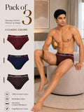 Colin Active Brief 3 Pcs Pack - Maroon, Navy and Brown colorway, Pack of 3 men's active briefs