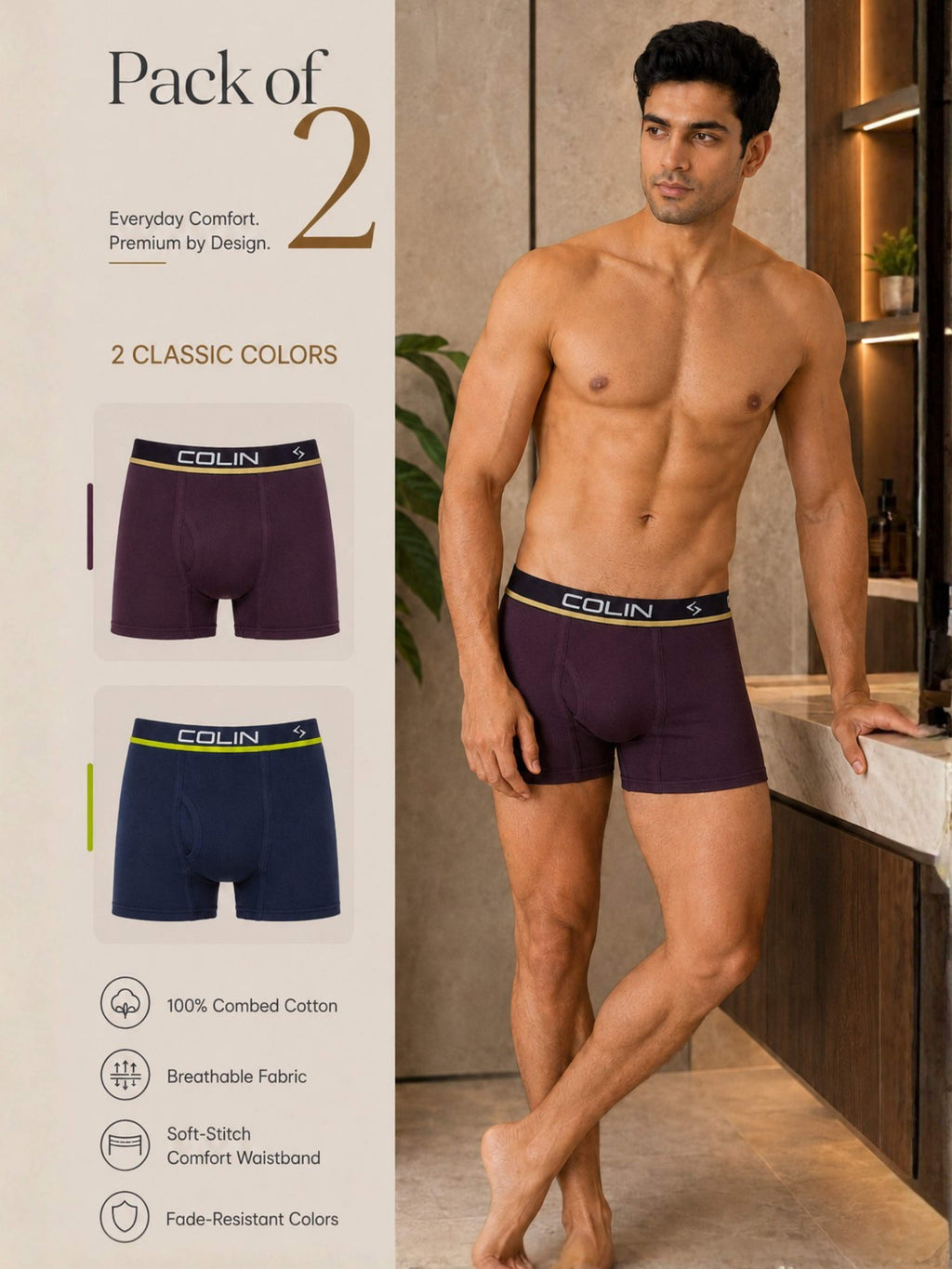 Colin Active Boxer 2 Pcs Pack