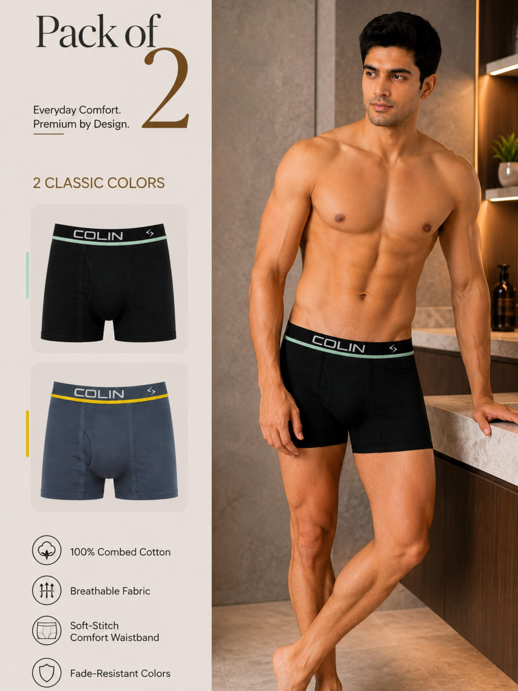 Colin Active Boxer 2 Pcs Pack