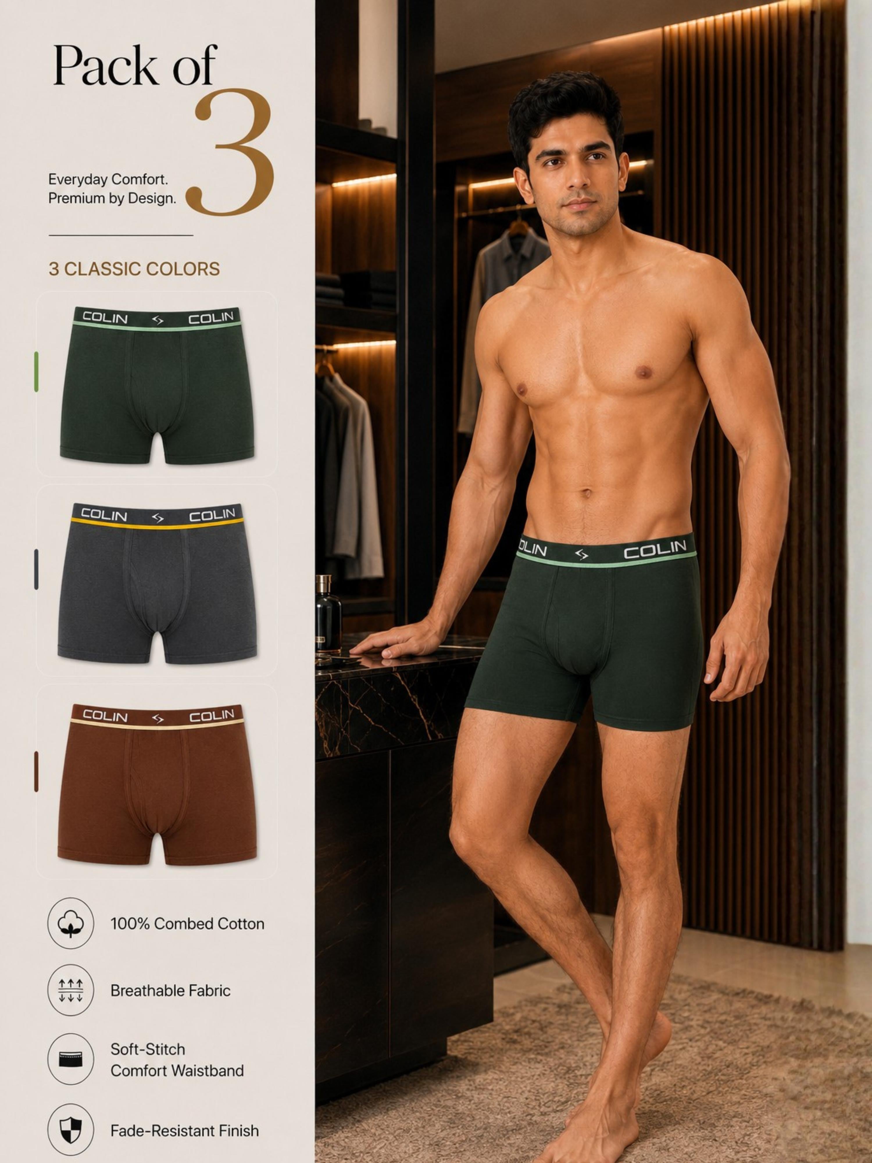 Colin Active Trunk 3 Pcs Pack