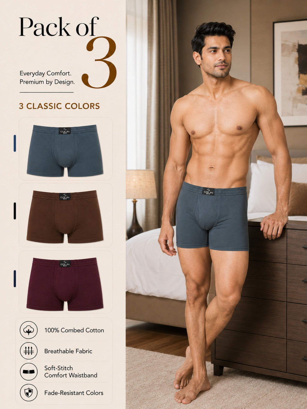 Colin Classic Trunk 3 Pcs Pack