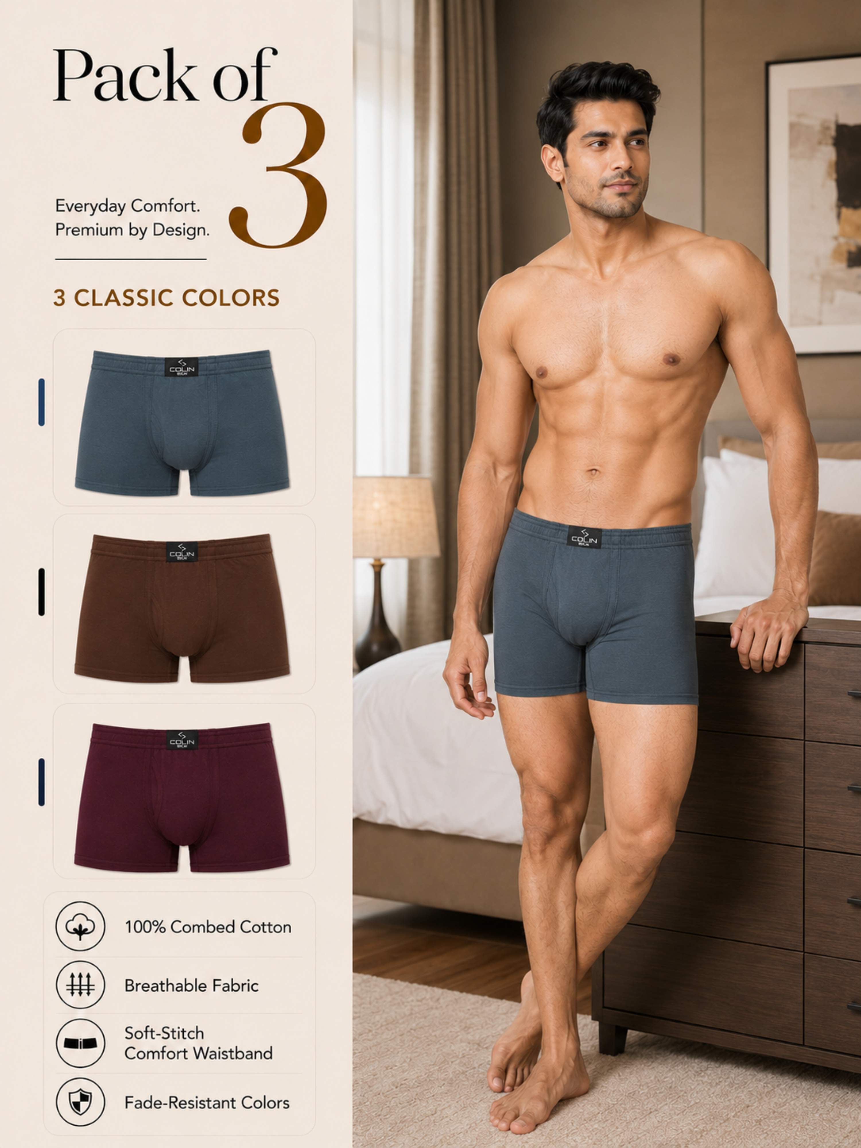 Colin Classic Trunk 3 Pcs Pack