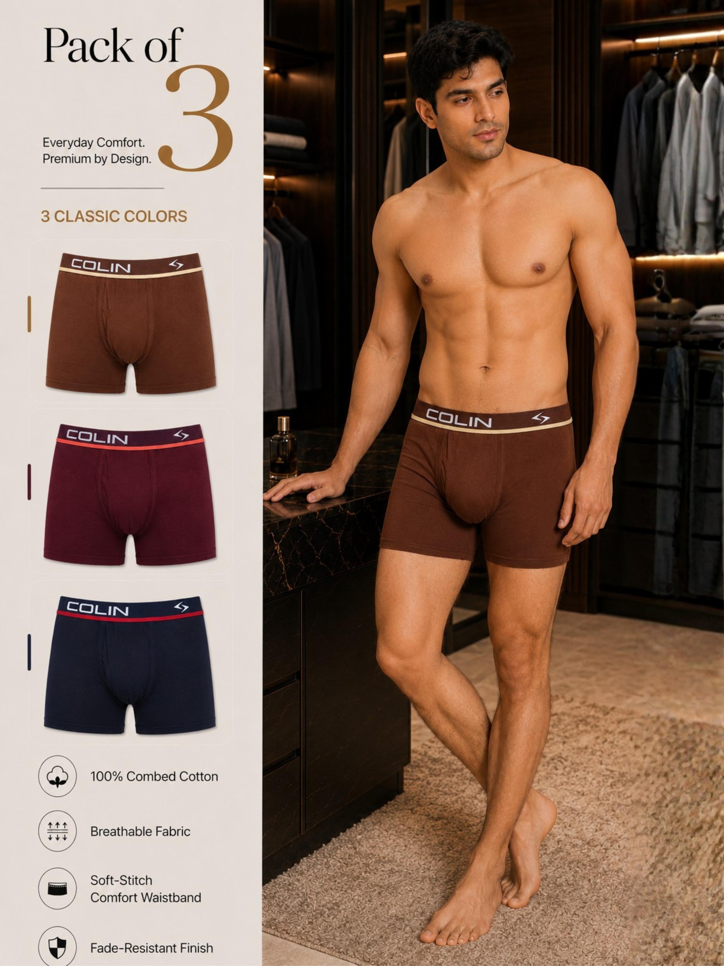 Colin Active Trunk 3 Pcs Pack