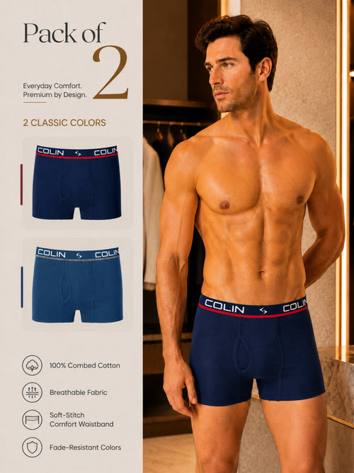 Colin Active Boxer 2 Pcs Pack - Pack of 2 Classic Colors Infographic