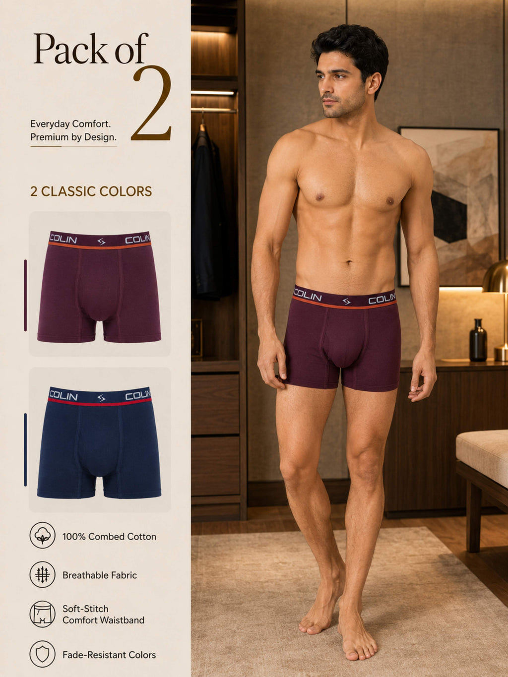 Colin Active Boxer 2 Pcs Pack