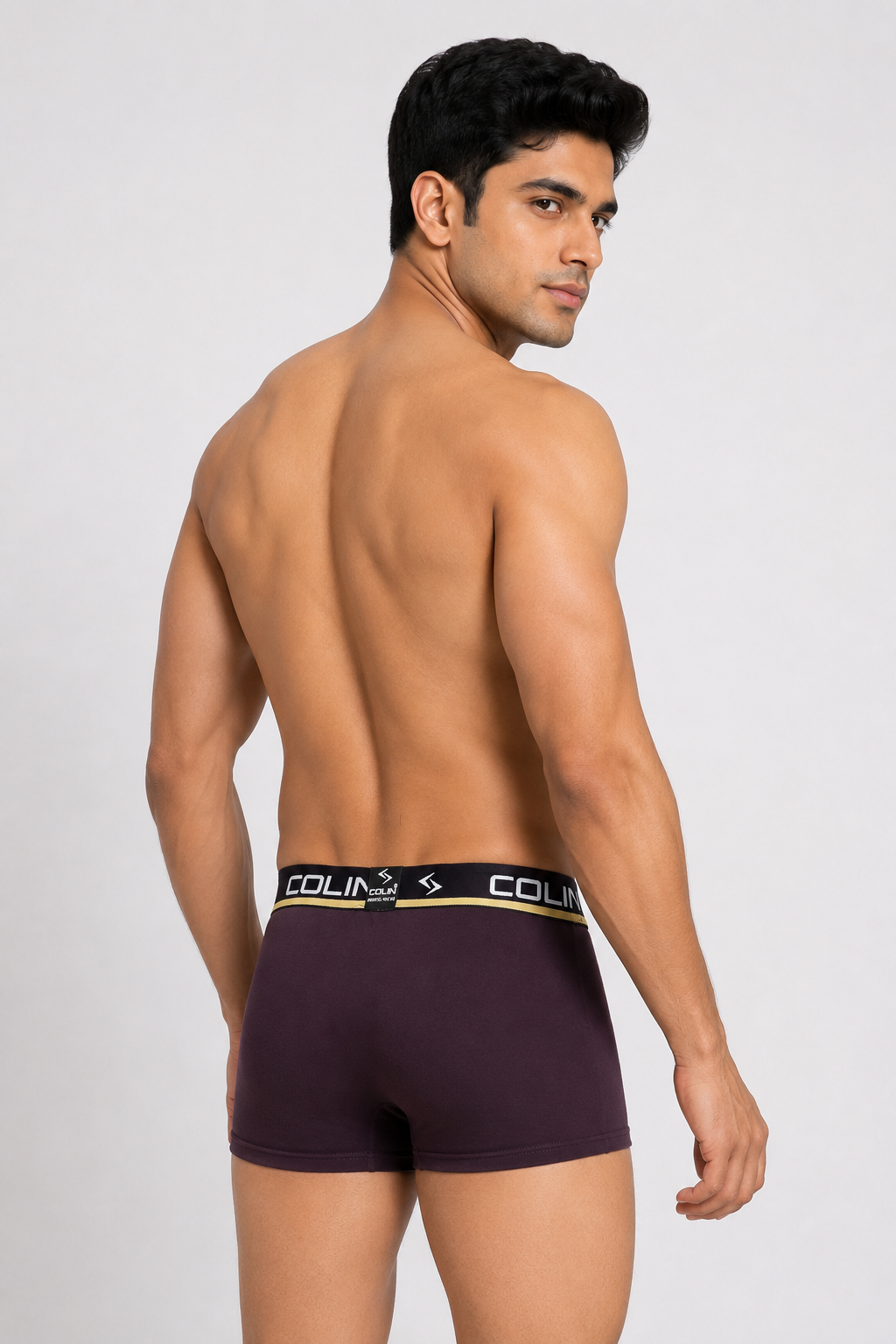 Colin Active Boxer 2 Pcs Pack - Dark Purple Back View